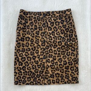 Ralph Lauren cheetah print button down pencil skirt size 8